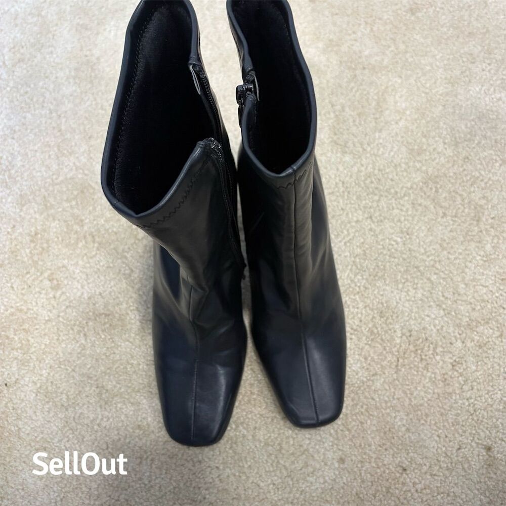 Top ModaWomen's Black Square Toe High Heel Ankle Boots Size 8